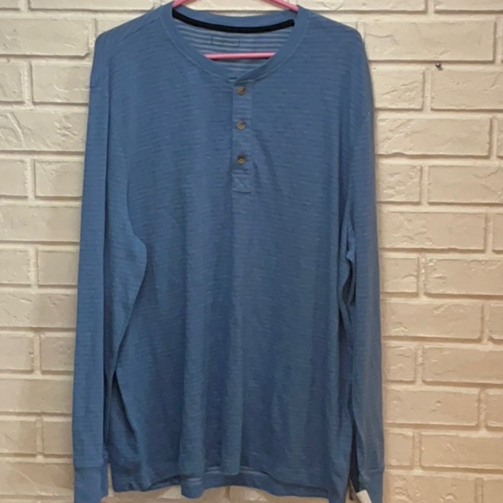 Club Room Men’s Blue Long Sleeve Henley Size XXL NEW